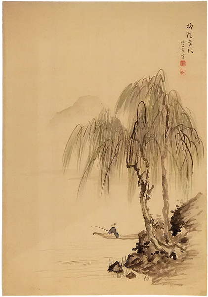 竹荘画　絹本　4枚セット