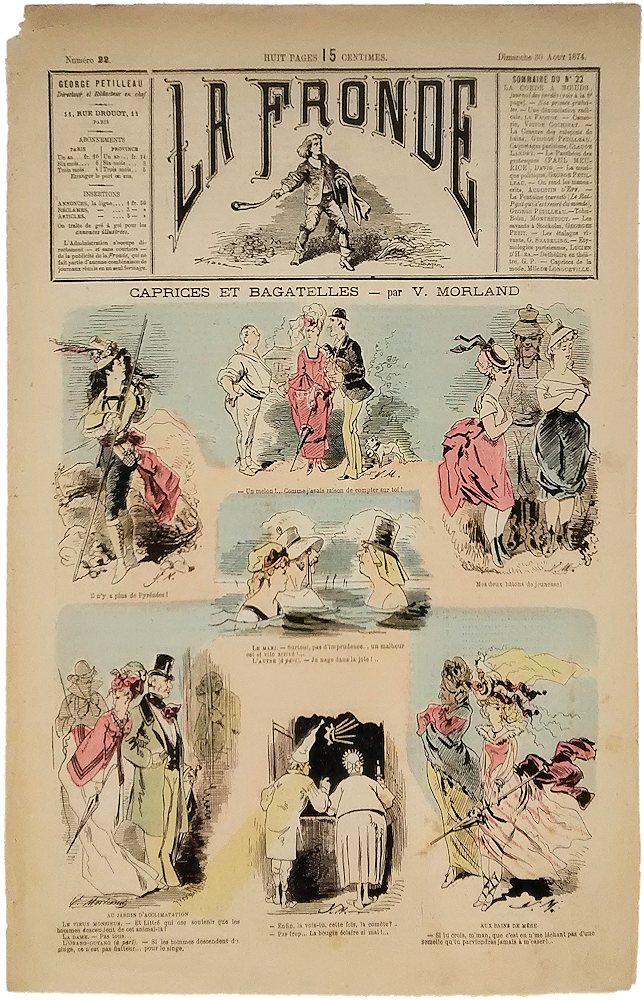 「La Fronde No.22 Diamanche 30 Aout 1874: Caprices et Bagatelles par V. Morland」