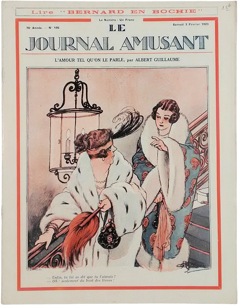 「Le Journal Amusant No.195 3 Fevrier 1923. L'amour tel Qu'on le Parle, par Albert Guillaume」